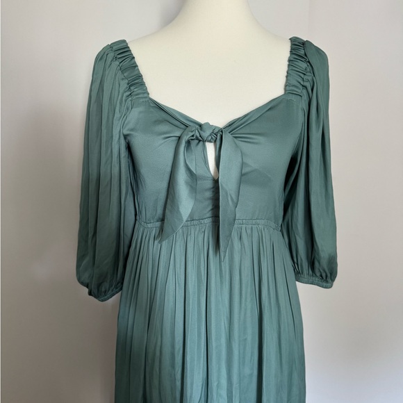 Sam Front Tie satin Dress in Lagoon - Picture 7 of 13